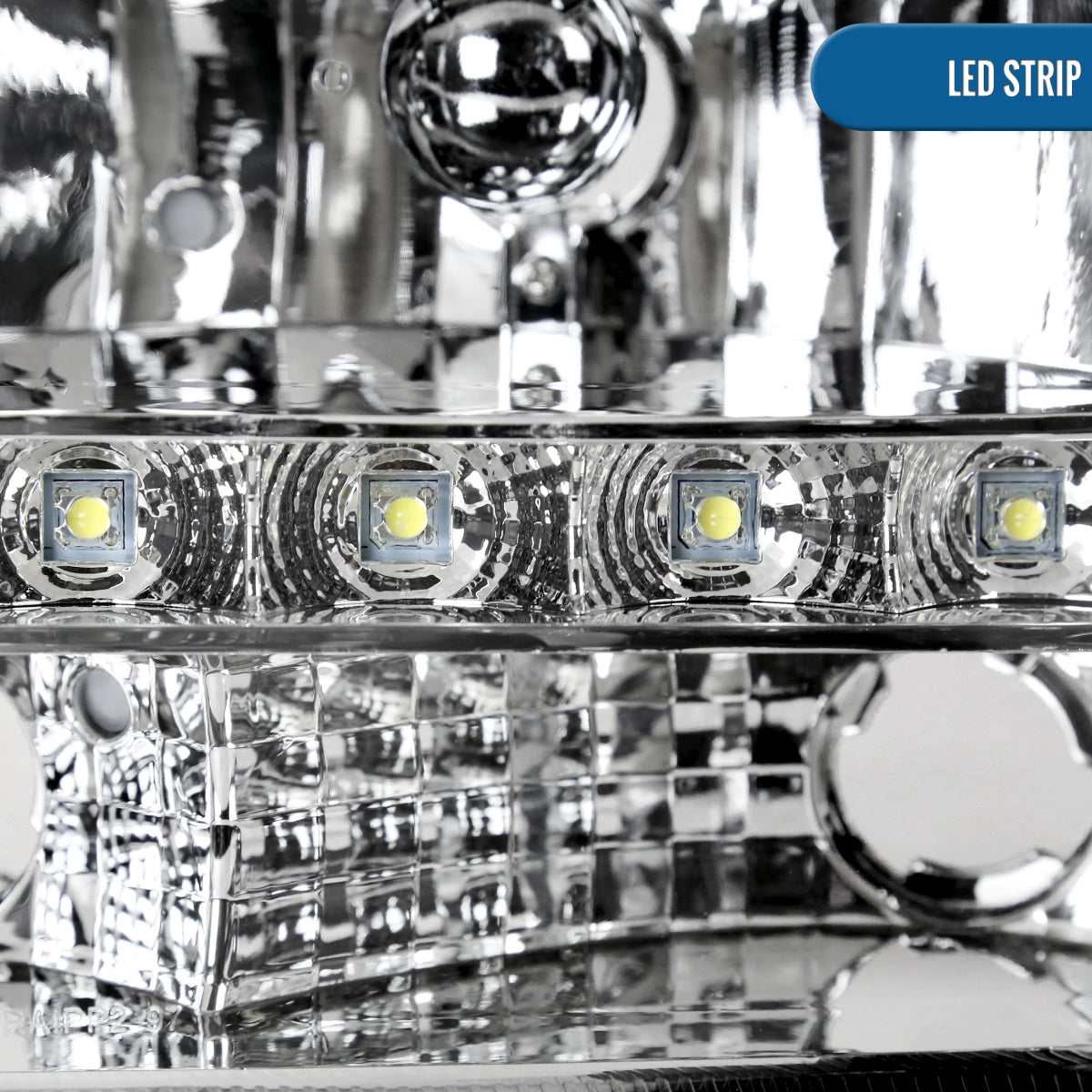 Ronnin - Fits 1997-2004 Dodge Dakota 1998-2003 Durango Upgraded Replacement LED Running Lights Headlights Assembly Pair | Chrome