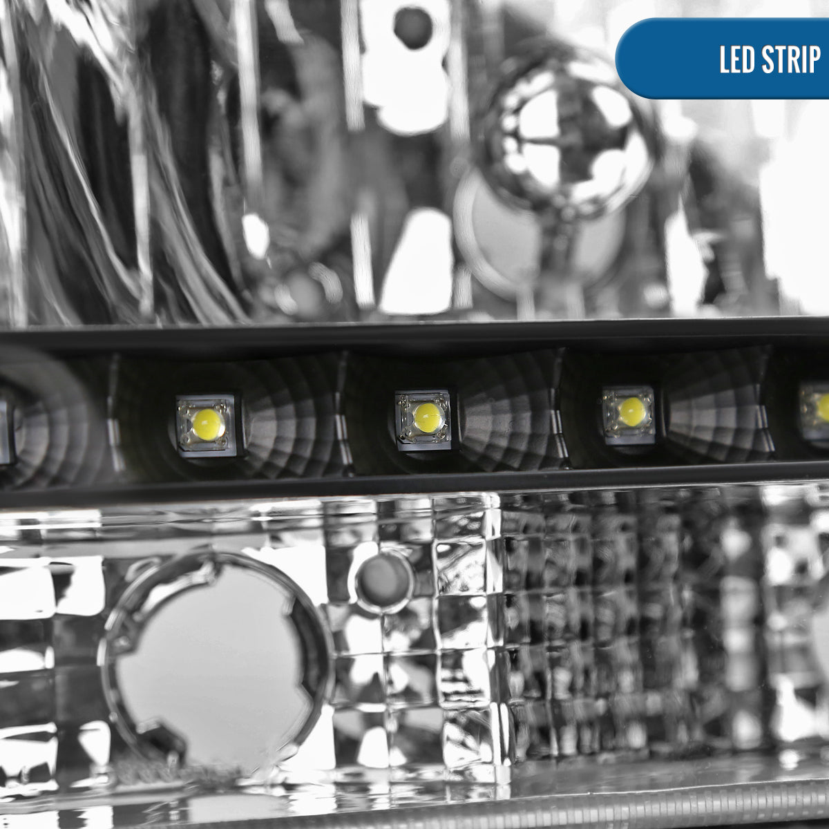 Ronnin - Fits 1997-2004 Dodge Dakota 1998-2003 Durango Upgraded Replacement LED Running Lights Headlights Assembly Pair | Black