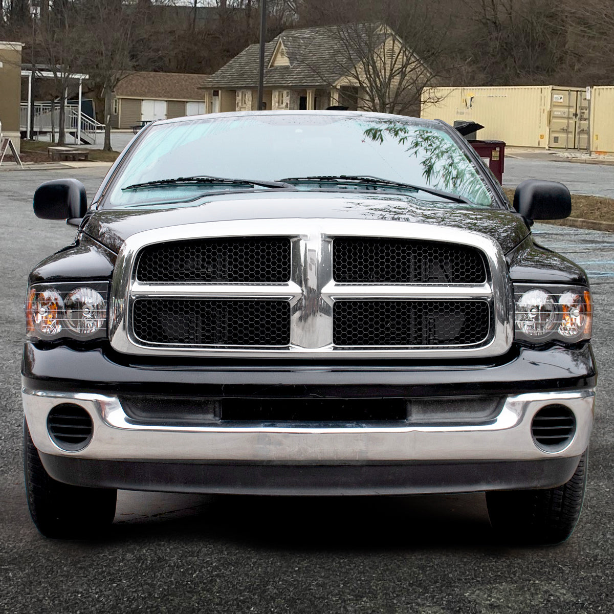 Ronnin - Fits 2002-2005 Dodge Ram 1500 2500 3500 Factory Style Replacement Headlights Assembly Pair | Black