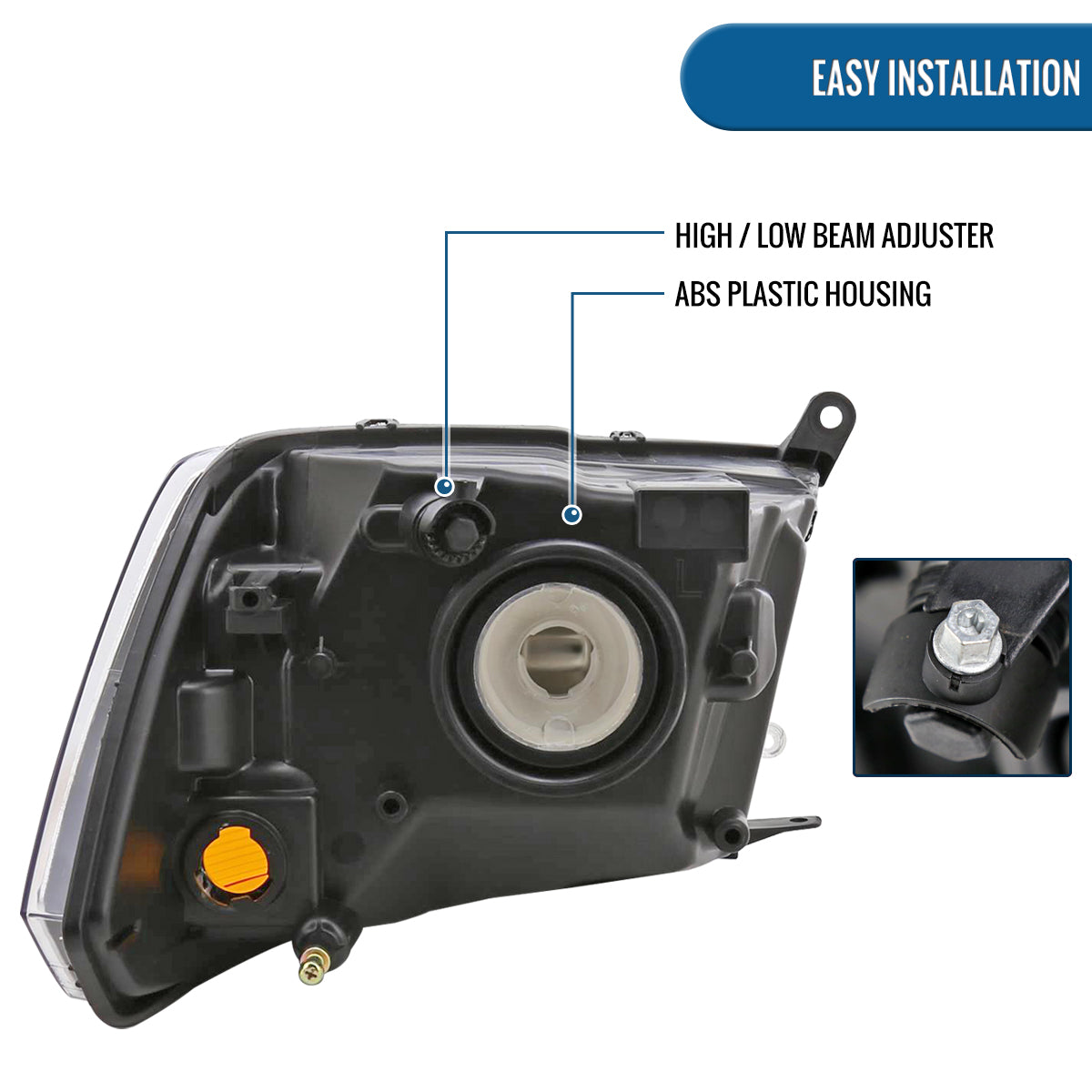 Ronnin - Fits 2009-2018 Ram 1500 2500 3500 2019-2024 Ram 1500 Classic Factory Replacement Dual Quad Headlights Assembly Pair | Light Smoke