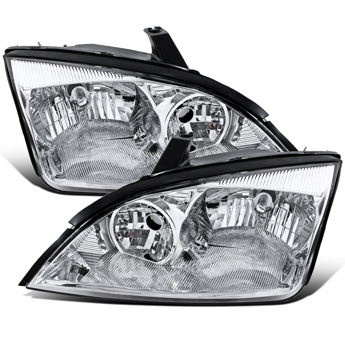 Ronnin - Fits 2005-2007 Ford Focus Headlights Factory Replacement Assembly Pair | Chrome