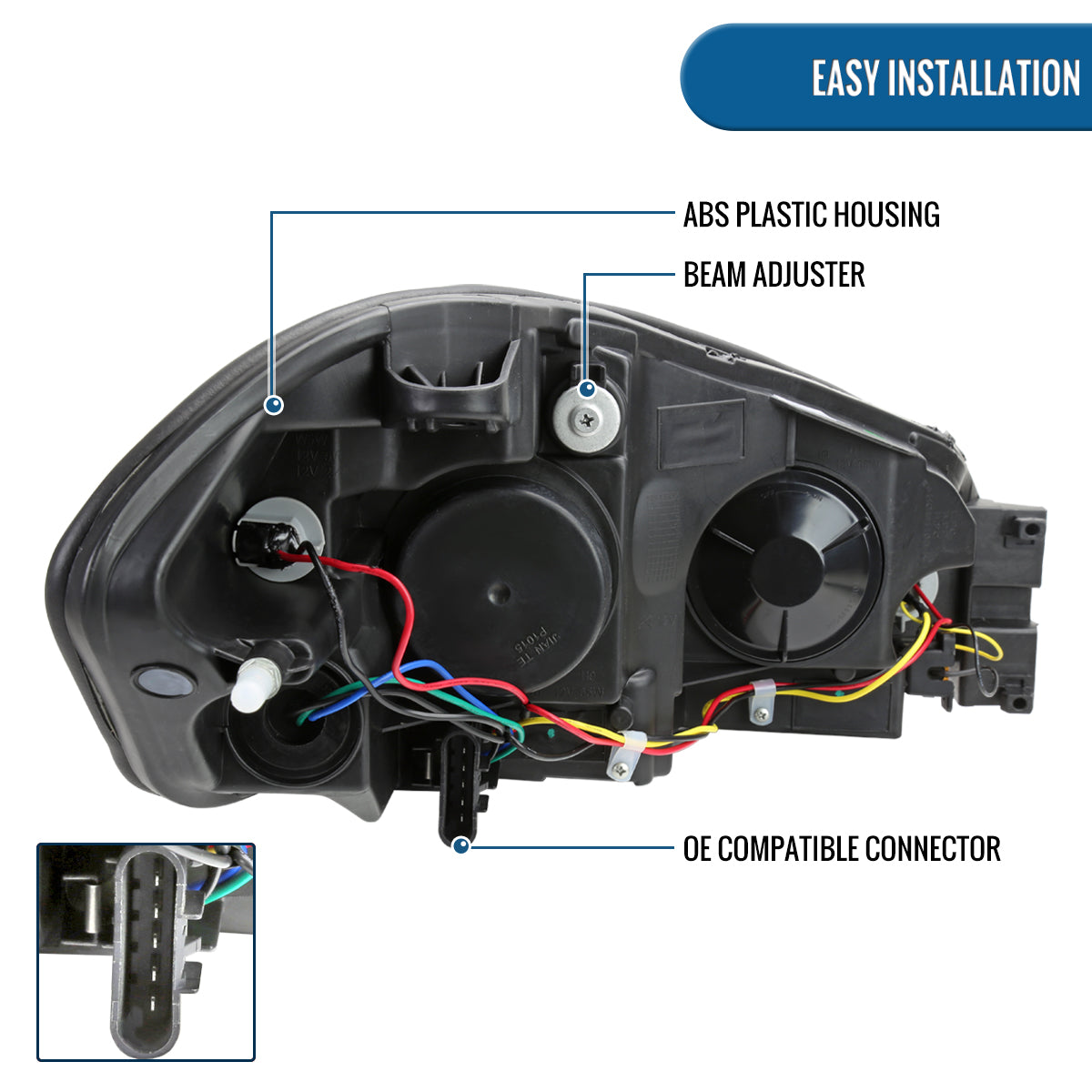 Ronnin - Fits 2006-2013 Chevy Impala 2006-2007 Monte Carlo Upgraded Replacement LED Tube Switchback Sequential Turn Signal Halogen Headlights Assembly Pair | Black Smoke