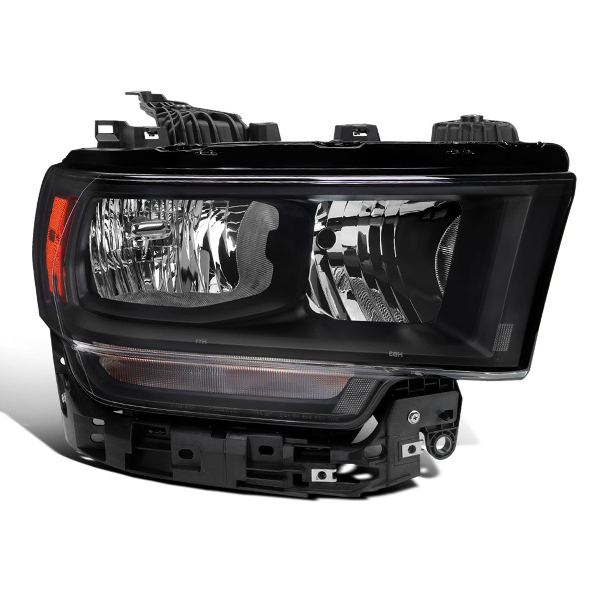 Ronnin - Fits 2019-2024 Ram 2500 3500 4500 5500 Factory Replacement Halogen Headlight Assembly Piece | Right Passenger Side | Black