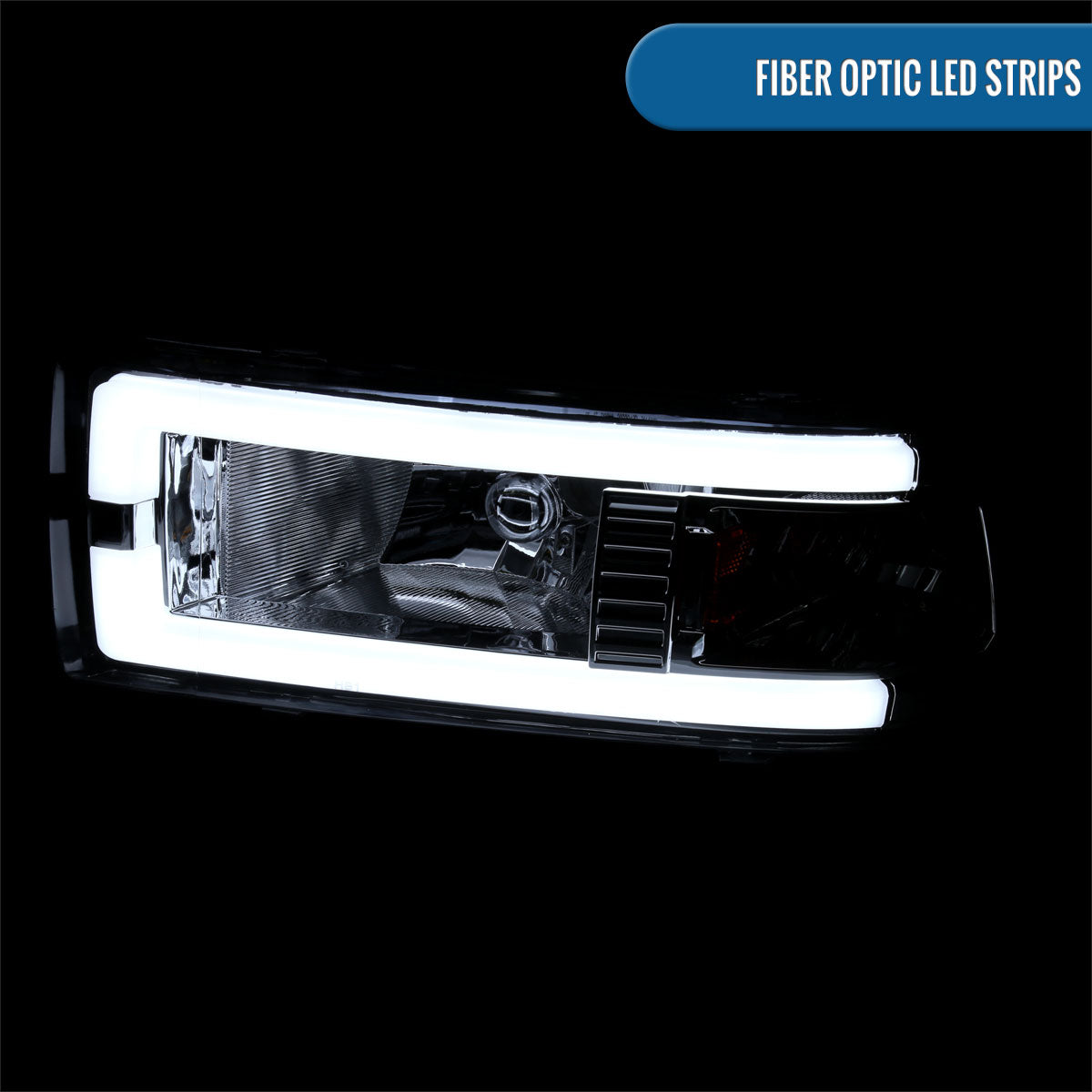 Ronnin - Fits 1994-2002 Dodge Ram 1500 2500 3500 Upgraded Replacement LED Tube Headlights Assembly Pair | Chrome