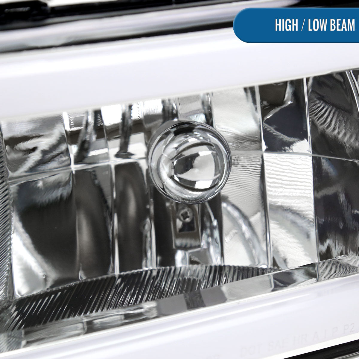 Ronnin - Fits 1994-2002 Dodge Ram 1500 2500 3500 Upgraded Replacement LED Tube Headlights Assembly Pair | Chrome