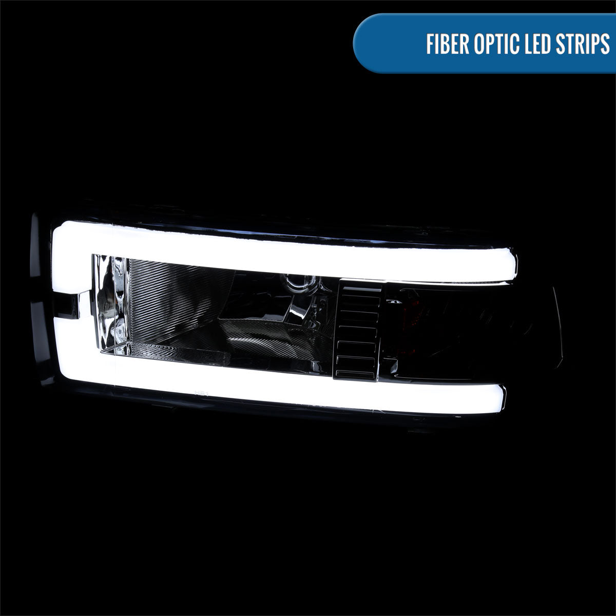 Ronnin - Fits 1994-2002 Dodge Ram 1500 2500 3500 Upgraded Replacement LED Tube Headlights Assembly Pair | Smoke