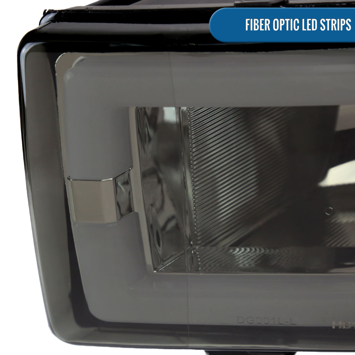 Ronnin - Fits 1994-2002 Dodge Ram 1500 2500 3500 Upgraded Replacement LED Tube Headlights Assembly Pair | Smoke