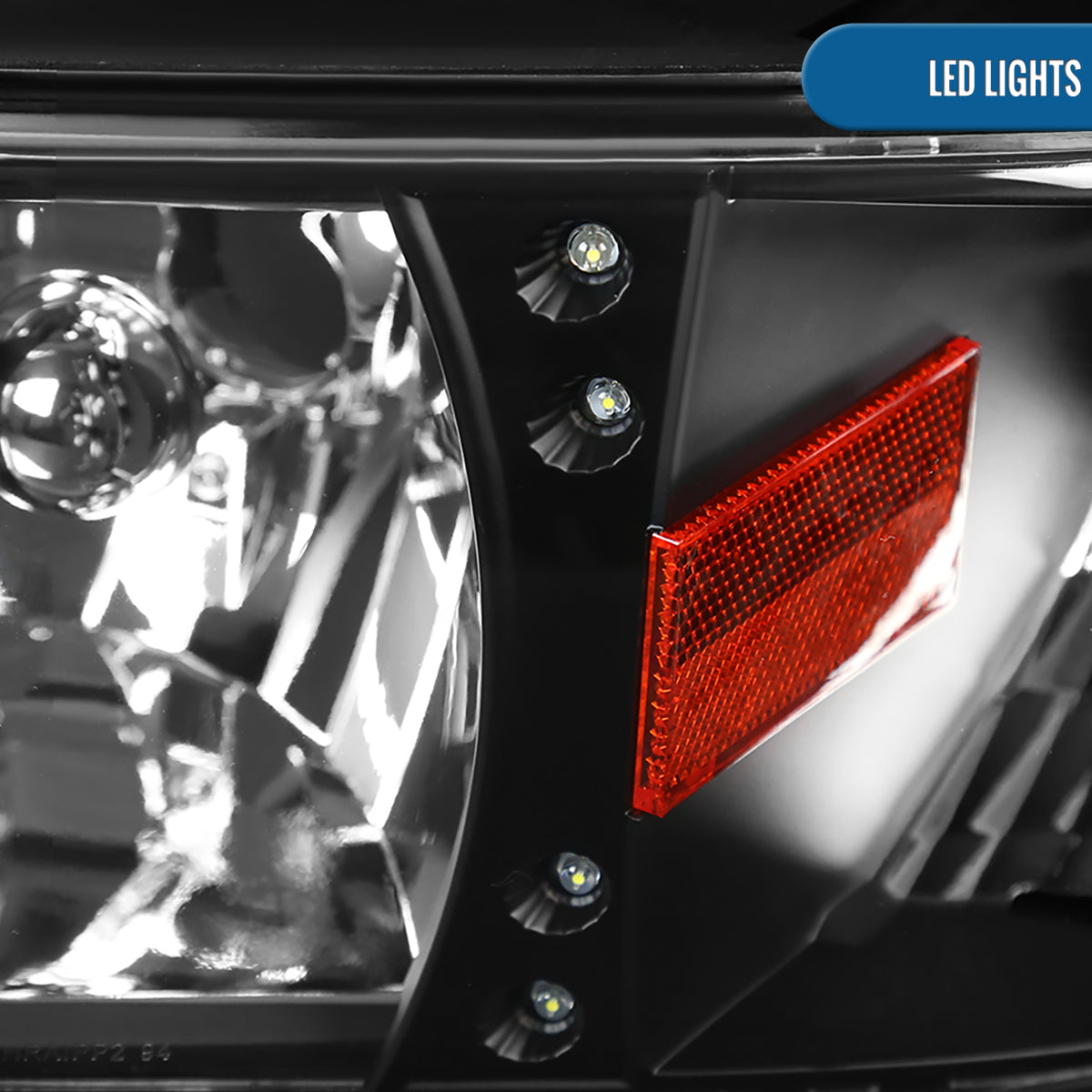 Ronnin - Fits 1994-2002 Dodge Ram 1500 2500 3500 Upgraded Replacement LED Lamps Headlights Assembly Pair | Black