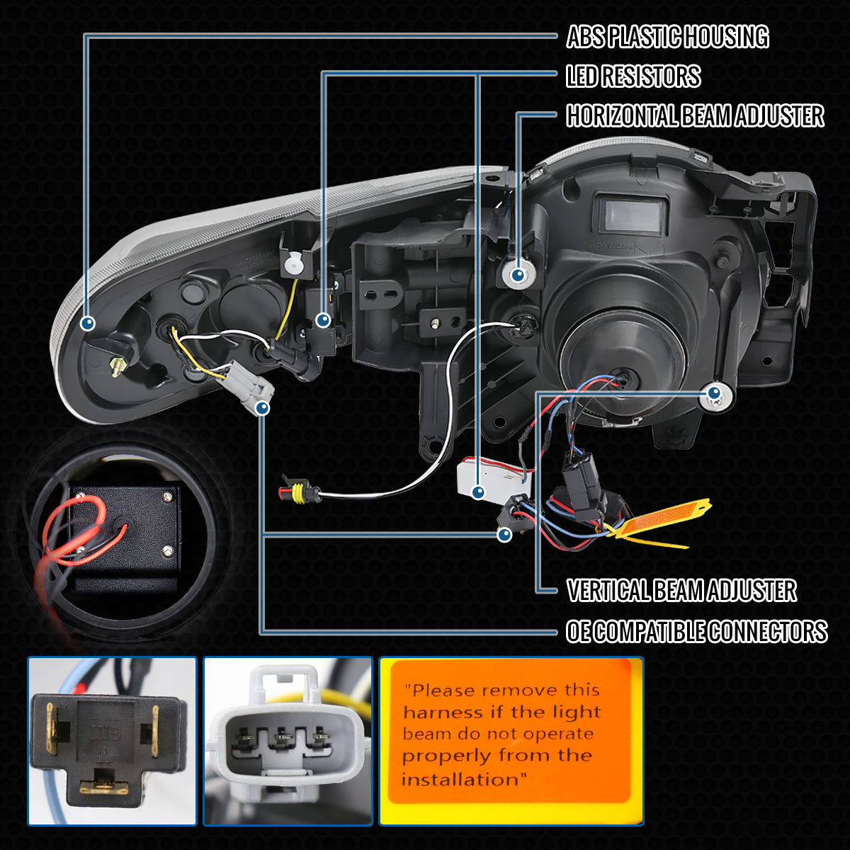 Ronnin - Fits 2007-2014 Toyota FJ Cruiser Full LED Projector Headlights Sequential Turn Signal + Animated Startup Effect Lamps Assembly Pair | Black Smoke