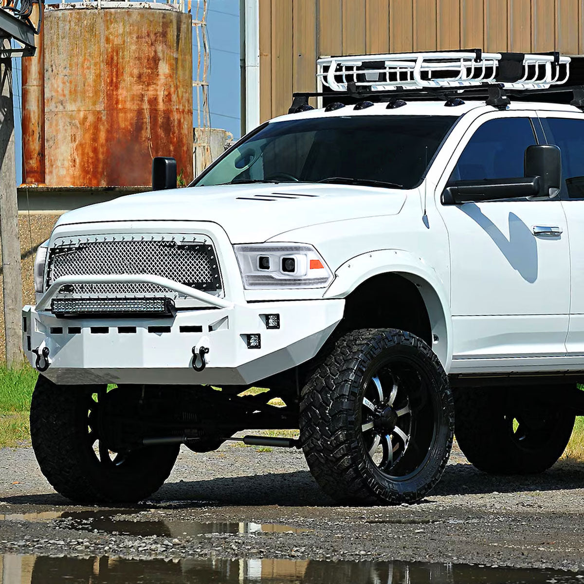 Ronnin - Fits 2009-2018 Ram 1500 2500 3500 2019-2024 Ram 1500 Classic Halogen Dual Projector Headlights LED Switchback Sequential Signal + Animated Startup Effect Parking Assembly Pair | White