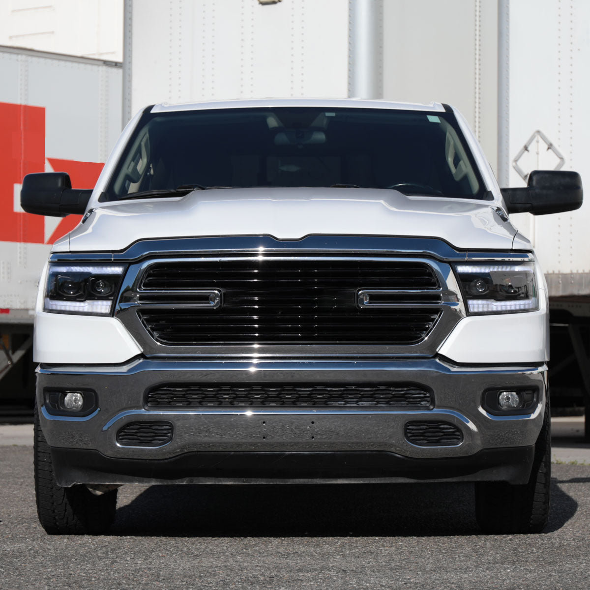 Ronnin - Fits 2019-2024 Ram 1500 Halogen Dual Projector Headlights LED Switchback Sequential Turn Signal + Animated Startup Effect Assembly Pair | Black
