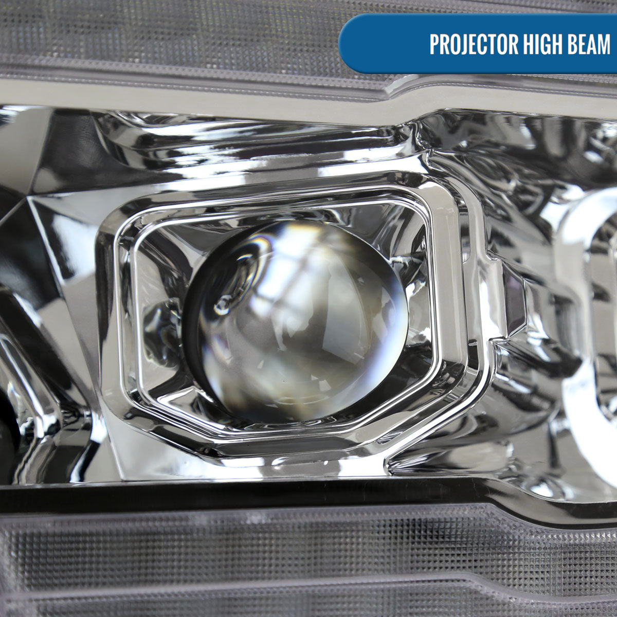 Ronnin - Fits 2019-2024 Ram 1500 Halogen Dual Projector Headlights LED Switchback Sequential Turn Signal + Animated Startup Effect Assembly Pair | Chrome