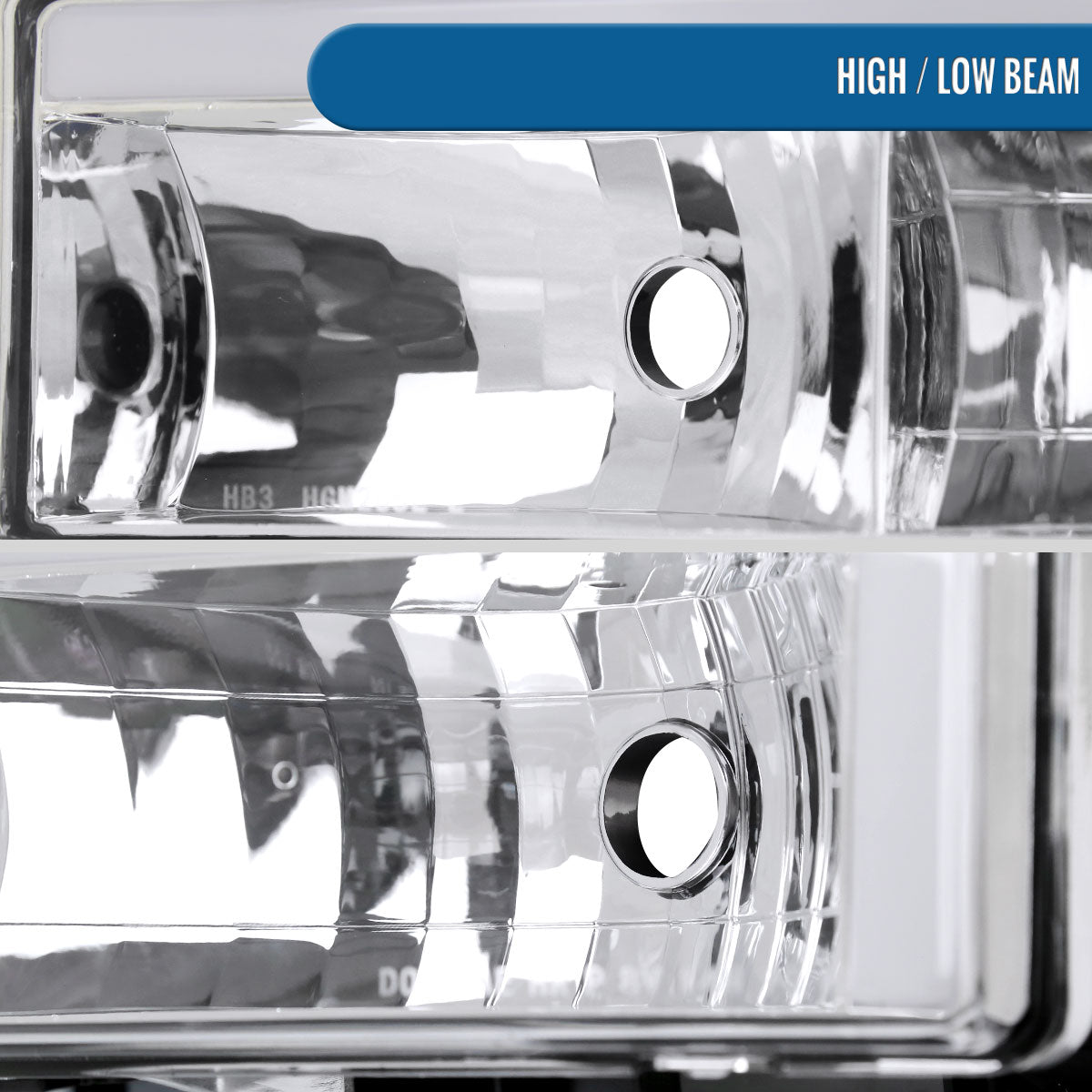 Ronnin - Fits 1994-1998 Chevy C10 C/K Silverado Suburban Tahoe LED Tube Headlights + Corner Bumper Parking Lights Assembly Pair | Chrome