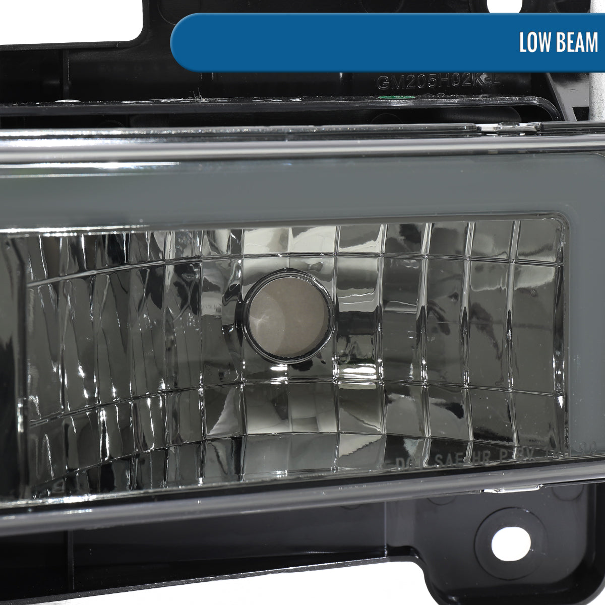 Ronnin - Fits 1994-1999 GMC C10 C/K Suburban Sierra Yukon LED Tube Headlights + Corner Bumper Parking Lights Assembly Pair | Smoke