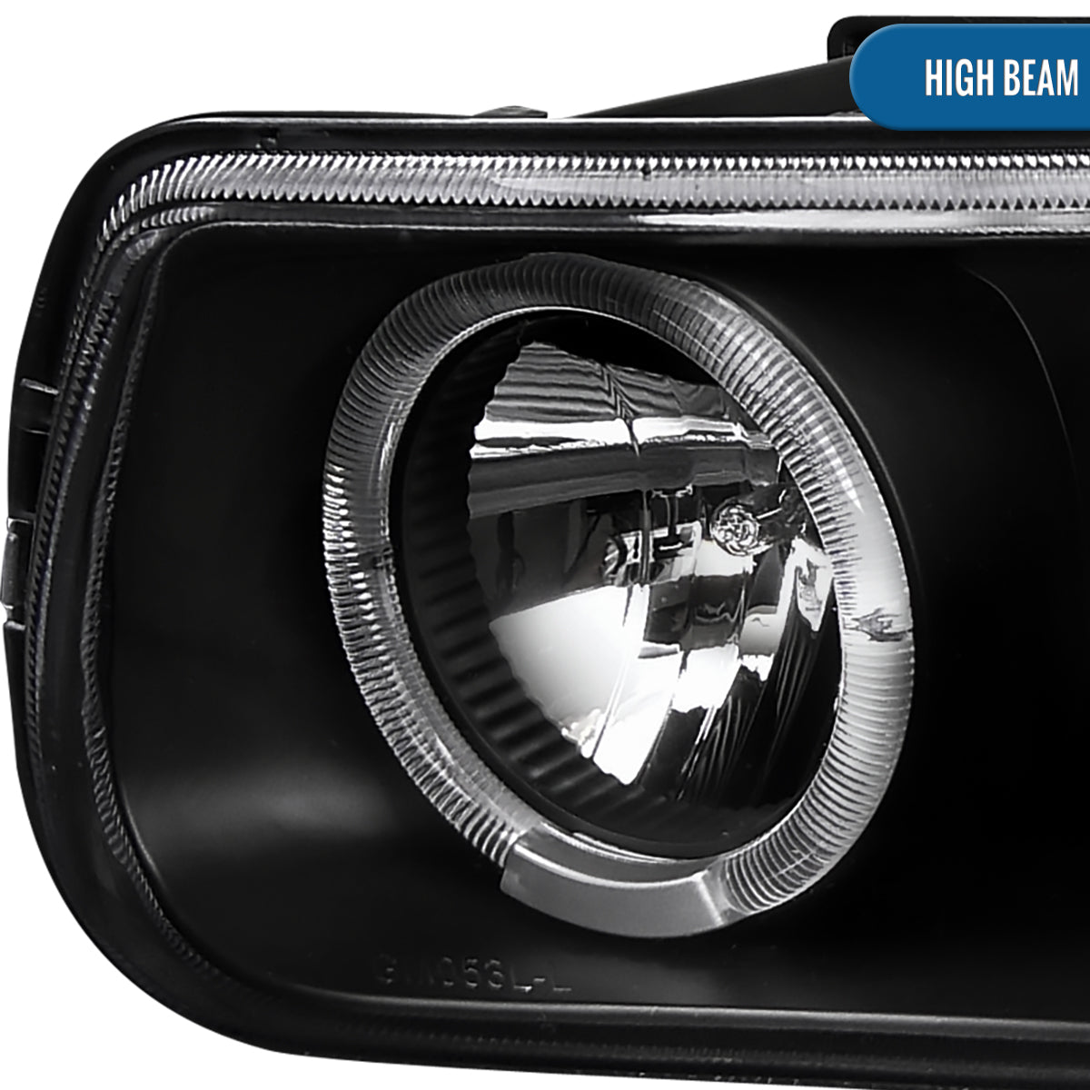 Ronnin - Fits 1999-2002 Silverado 2000-2006 Suburban Tahoe LED Dual Halo Rims Running Lights Projector Headlights + Full LED Bumper Lamps Assembly Pair | Black