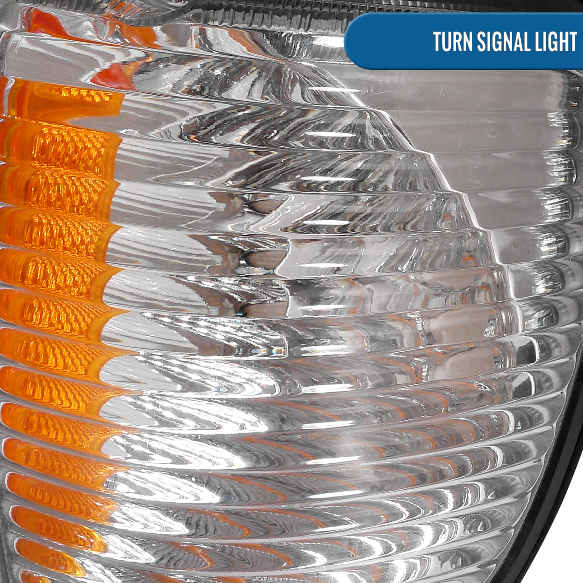 Ronnin - Fits 1992-2006 Ford Econoline E-Series Cargo Van LED Tube Headlights + Corner Parking Signal Lamps Replacement Assembly Pair | Chrome