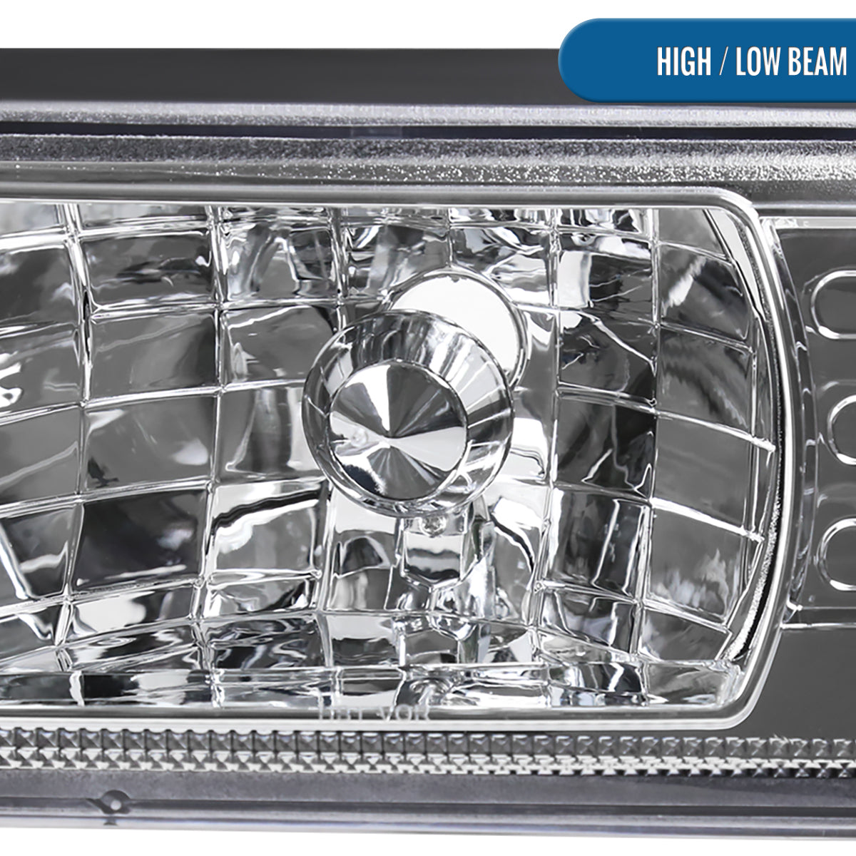 Ronnin - Fits 1987-1993 Ford Mustang Factory Replacement All-in-One Headlights Assembly Pair | Chrome