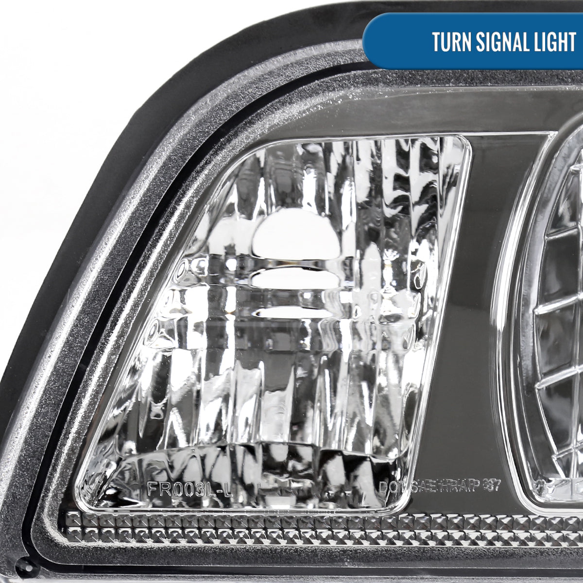 Ronnin - Fits 1987-1993 Ford Mustang Factory Replacement All-in-One Headlights Assembly Pair | Chrome