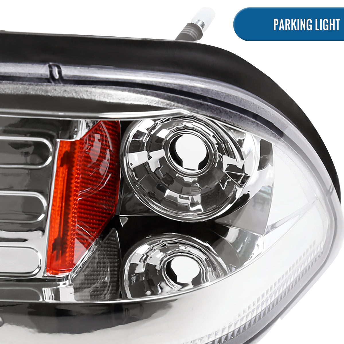 Ronnin - Fits 1987-1993 Ford Mustang Factory Replacement All-in-One Headlights Assembly Pair | Chrome