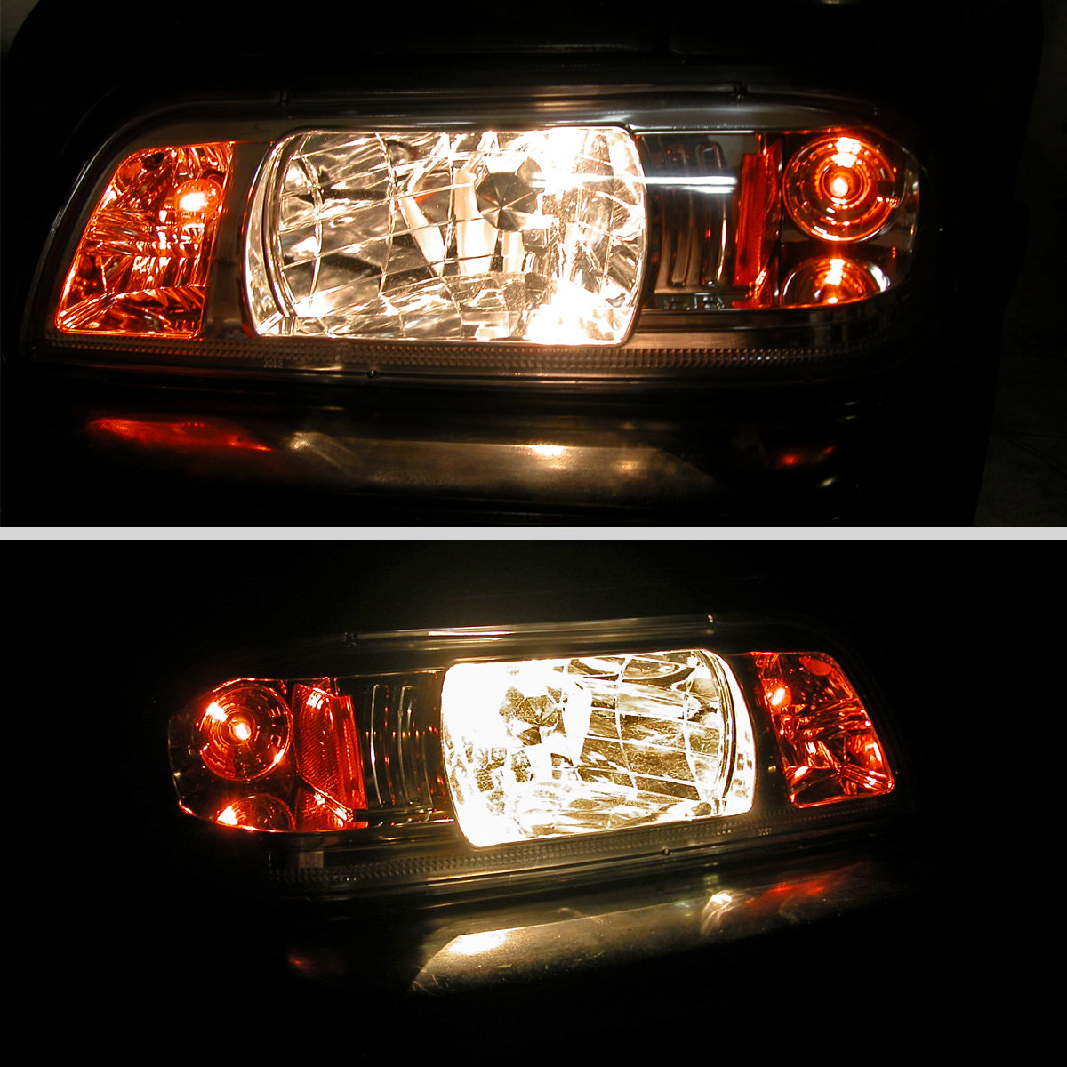 Ronnin - Fits 1987-1993 Ford Mustang Factory Replacement All-in-One Headlights Assembly Pair | Black