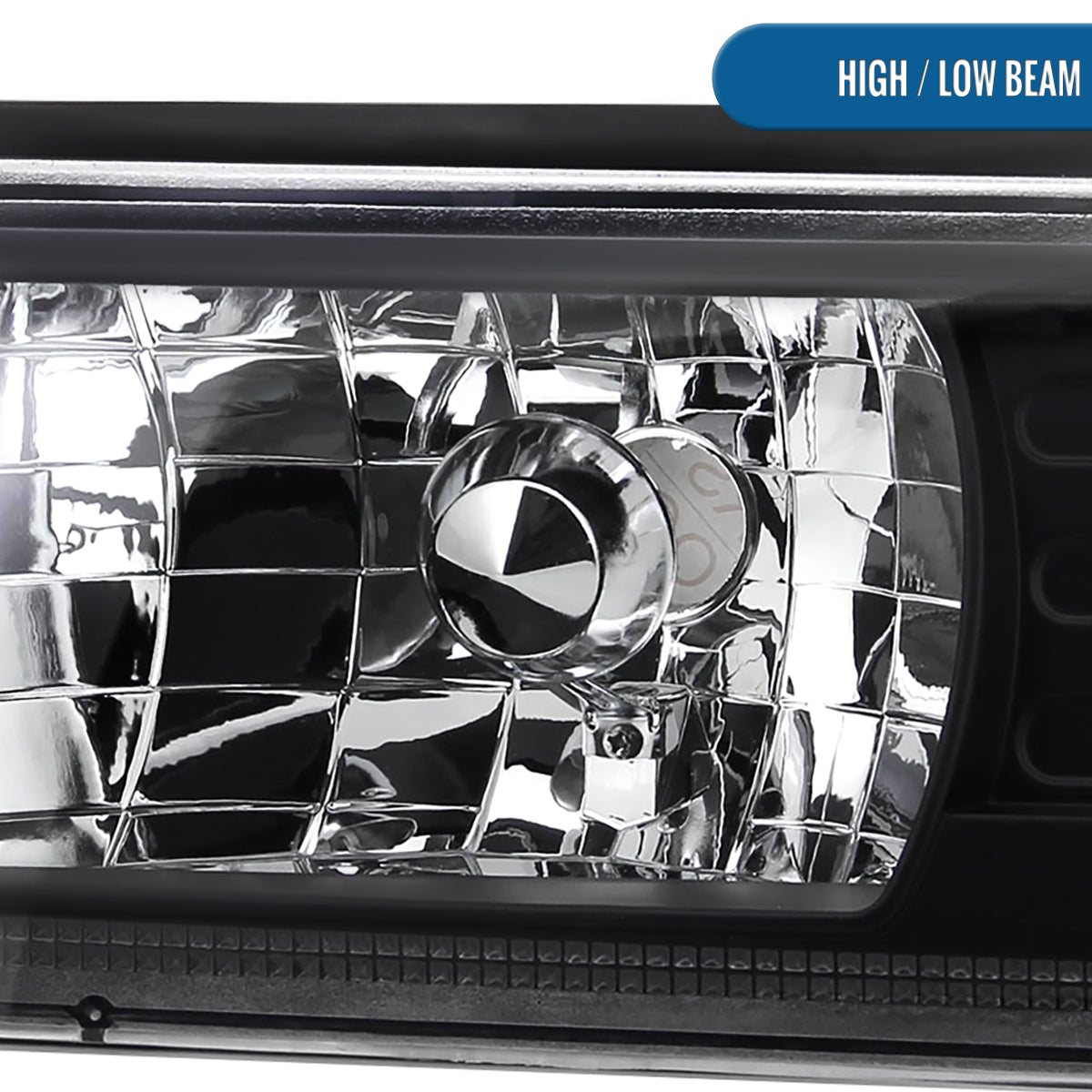 Ronnin - Fits 1987-1993 Ford Mustang Factory Replacement All-in-One Headlights Assembly Pair | Black