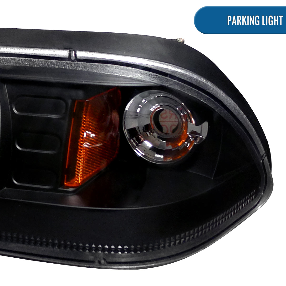 Ronnin - Fits 1987-1993 Ford Mustang Factory Replacement All-in-One Headlights Assembly Pair | Black