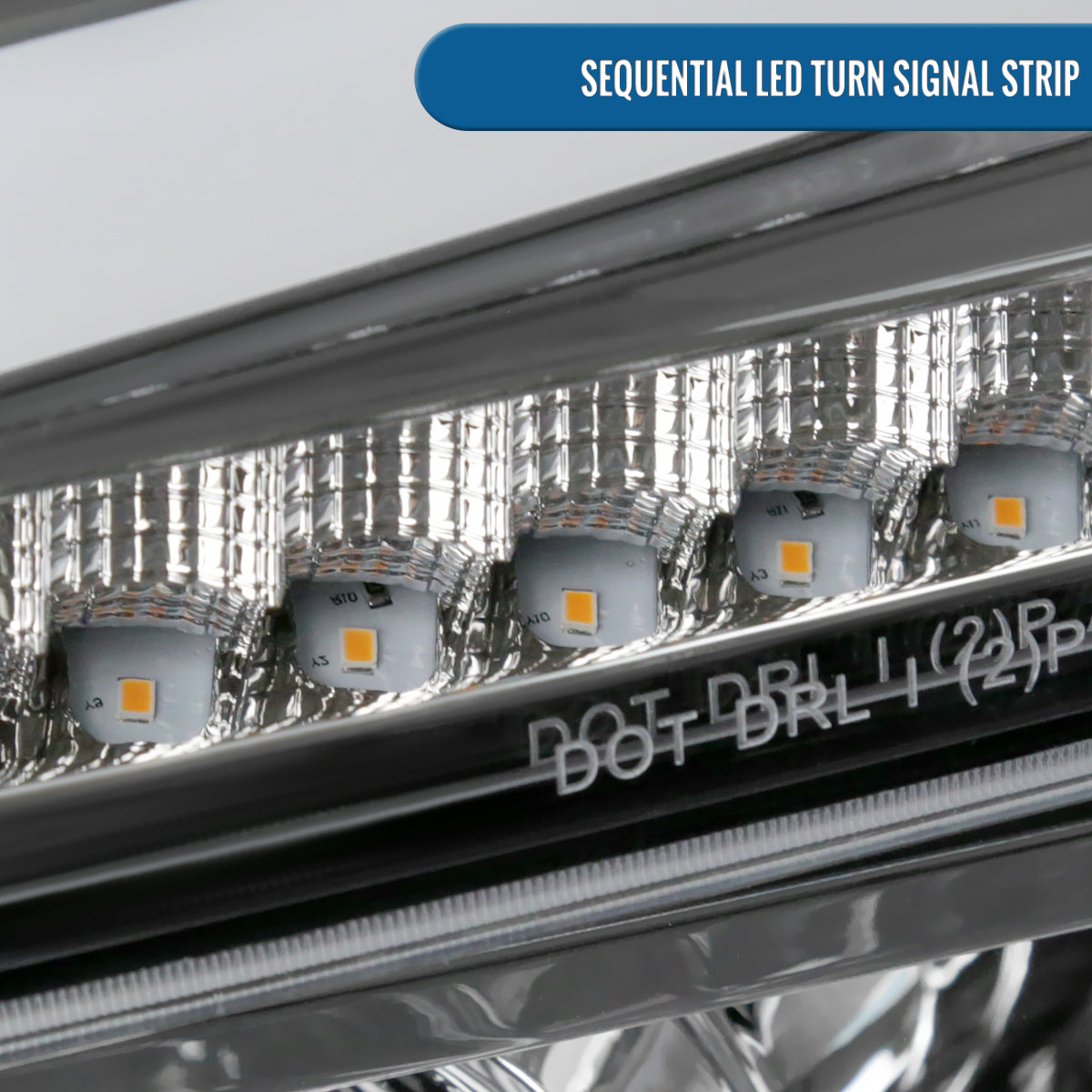 Ronnin - Fits 2004-2012 Colorado Canyon ISUZU I-Series Upgraded LED Sequential Turn Signal Bright Running Lights Halogen Projector Headlights Assembly Pair | Chrome