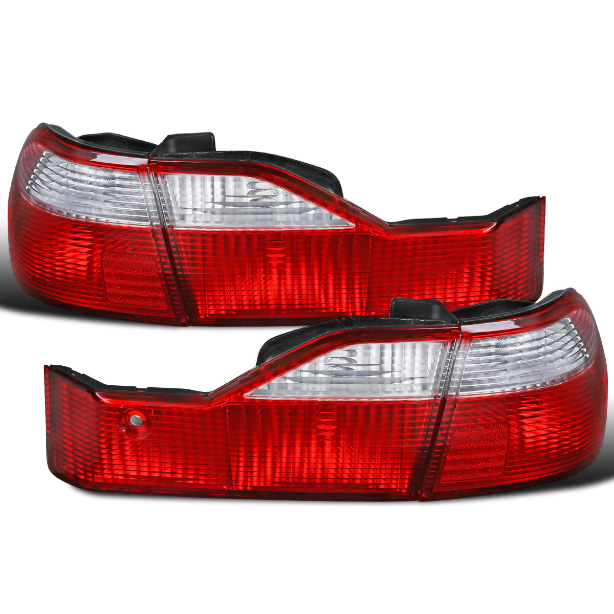 Ronnin - Fits 1998-2000 Honda Accord Sedan 4Dr Factory Replacement Tail Lights Assembly Pair | Red Clear