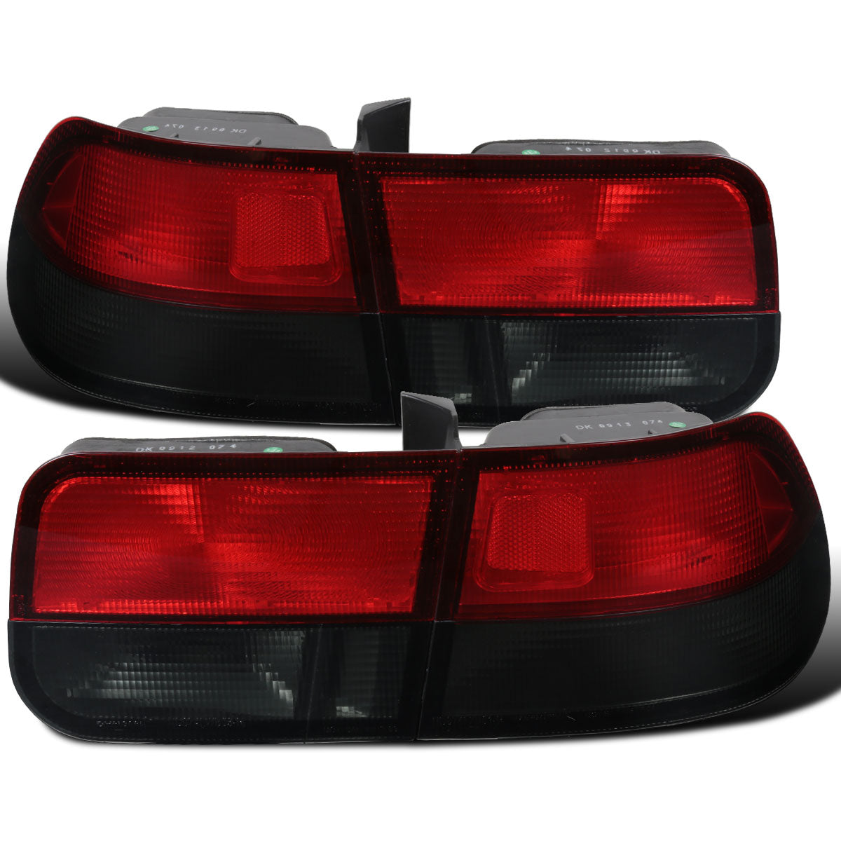 Ronnin - Fits 1996-2000 Honda Civic Coupe 2Dr Factory Replacement Tail Lights Assembly Pair | Red Smoke