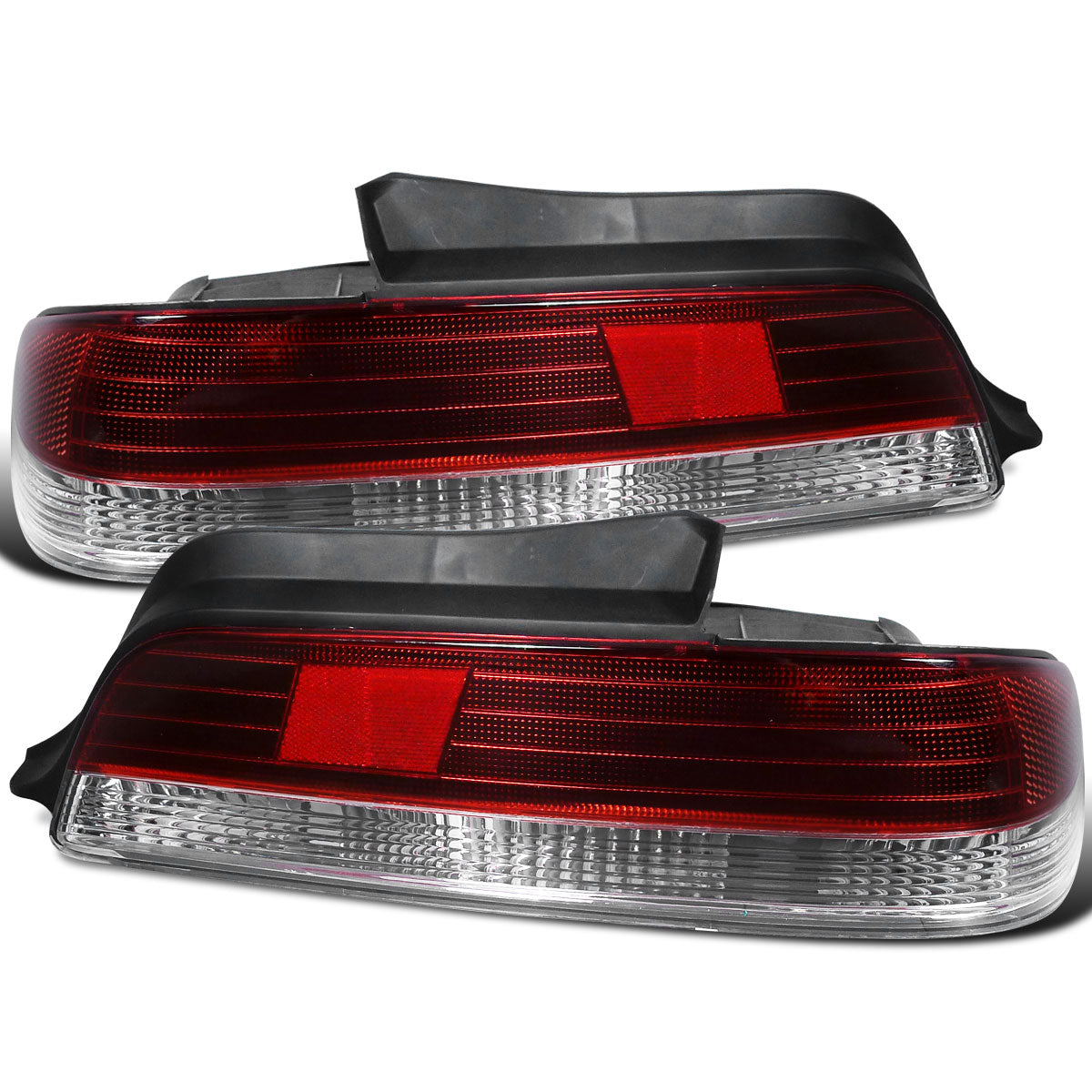 Ronnin - Fits 1997-2001 Honda Prelude Factory Style Tail Lights Assembly Pair | Red Clear