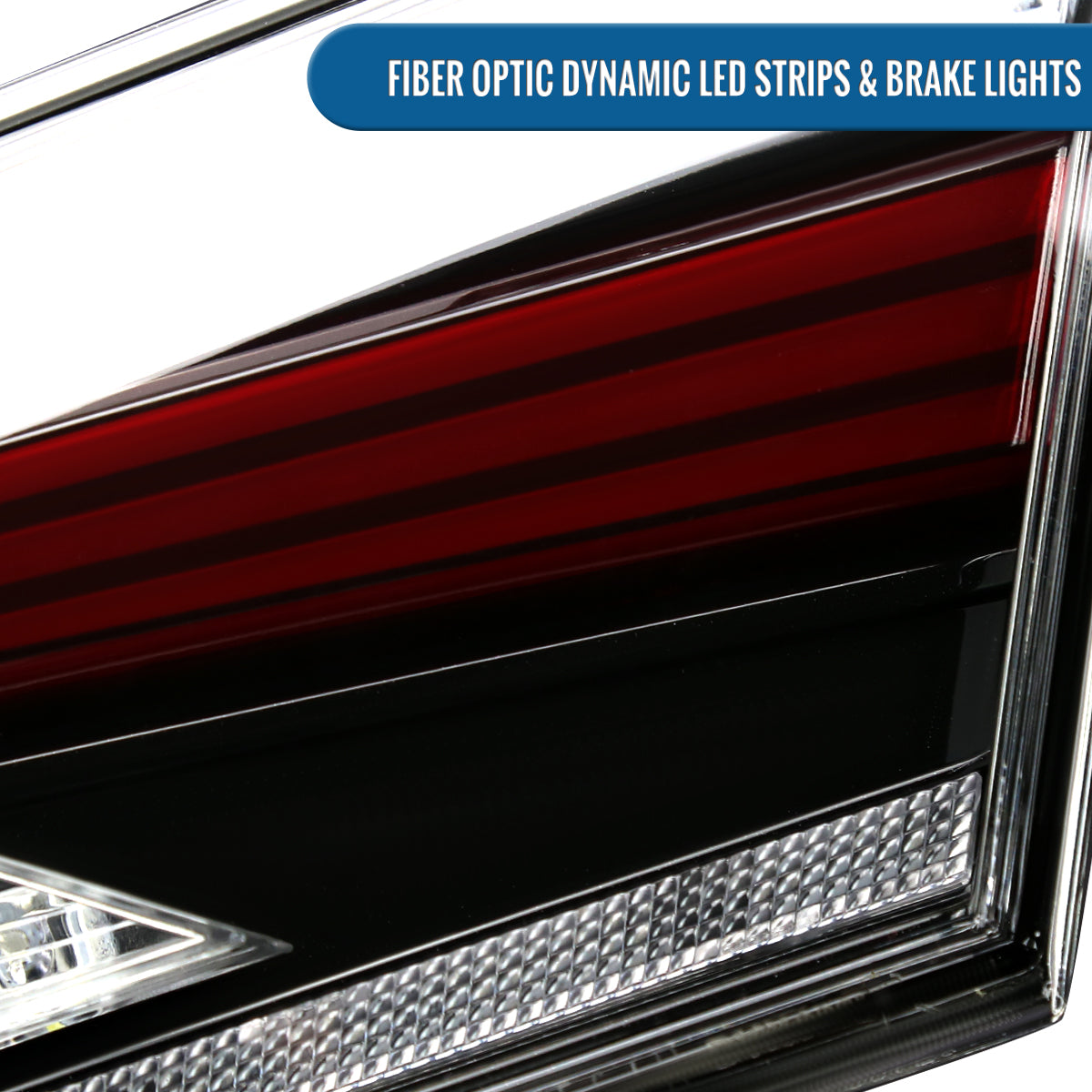 Ronnin - Fits 2018-2022 Toyota Camry Full LED Tail Lights Sequential Turn Signal + Animated Startup Effect Lamps Assembly Pair | Glossy Black