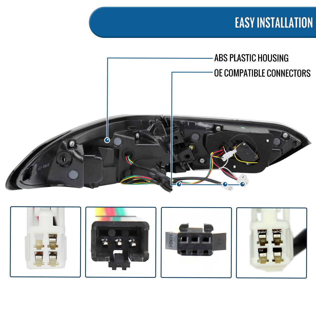 Ronnin - Fits 2018-2022 Toyota Camry Full LED Tail Lights Sequential Turn Signal + Animated Startup Effect Lamps Assembly Pair | Black Smoke