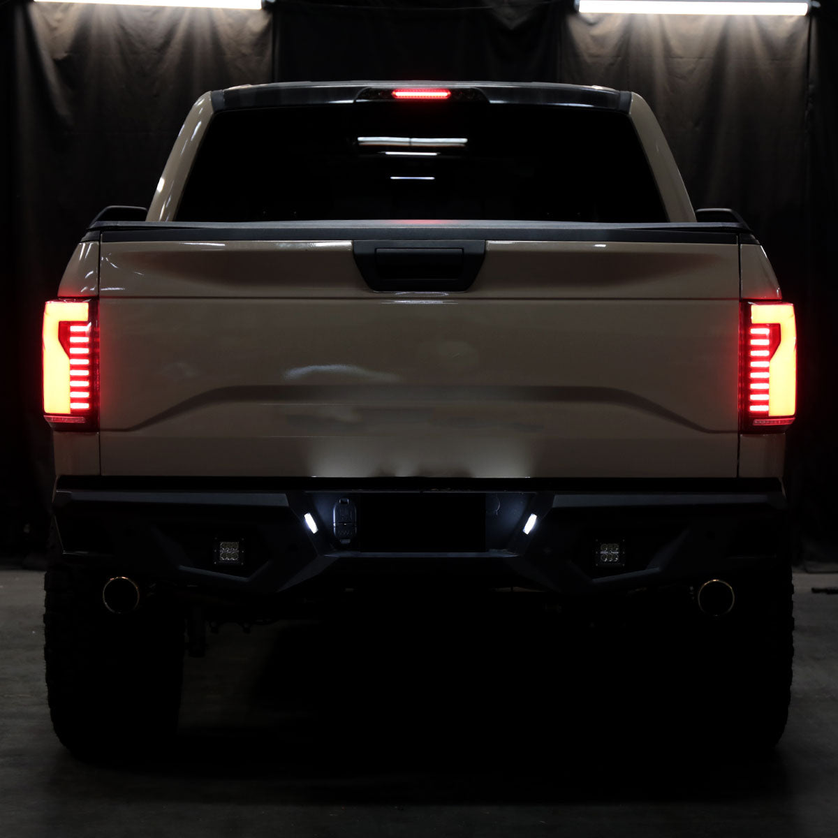 Ronnin - Fits 2015-2017 Ford F150 Full LED Tail Lights Sequential Turn Signals + Animated Startup Effect Parking Assembly | Black Smoke