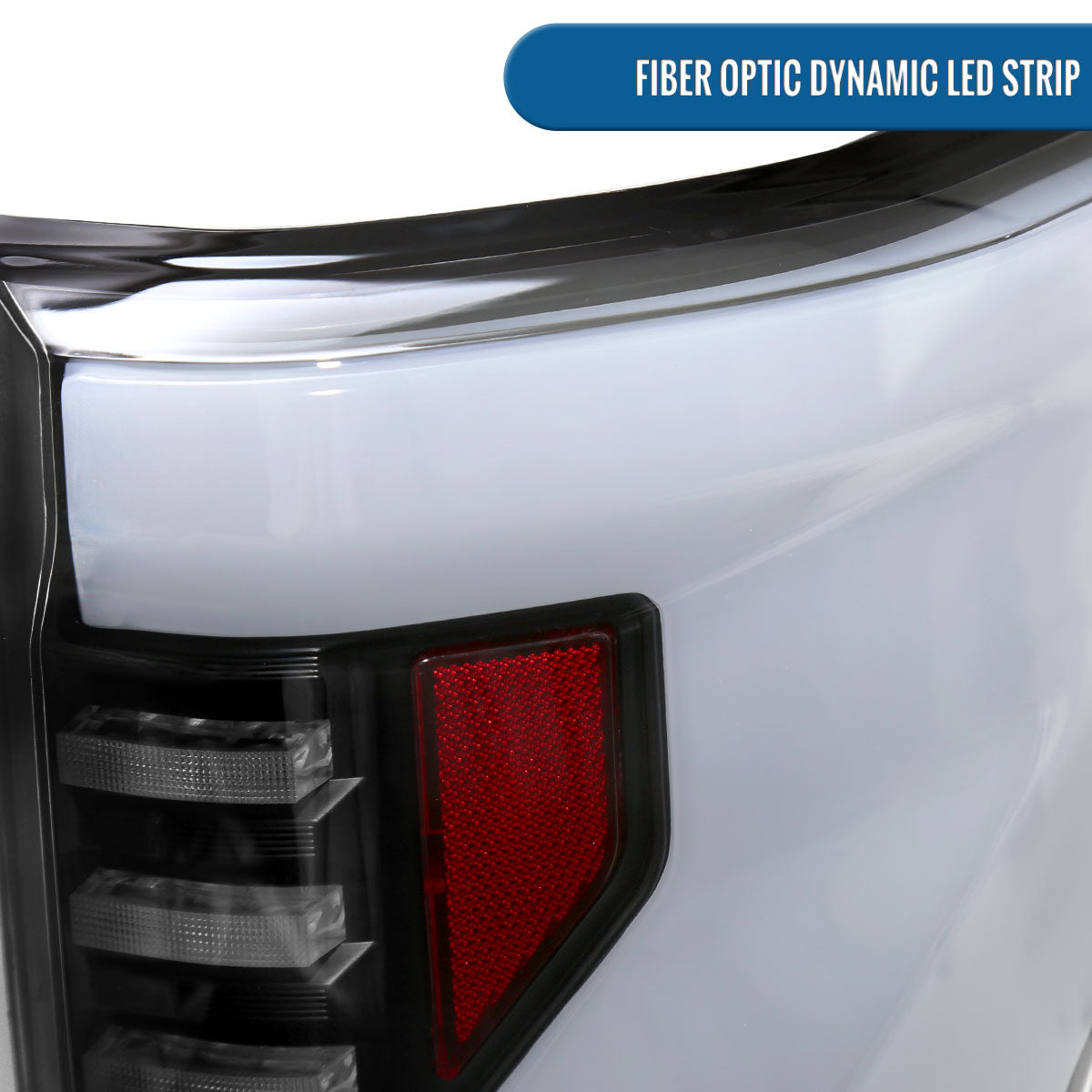 Ronnin - Fits 2018-2020 Ford F150 Upgraded Full LED Tail Lights Sequential Turn Signals + Animated Startup Effect Parking Assembly | Black | White Tube