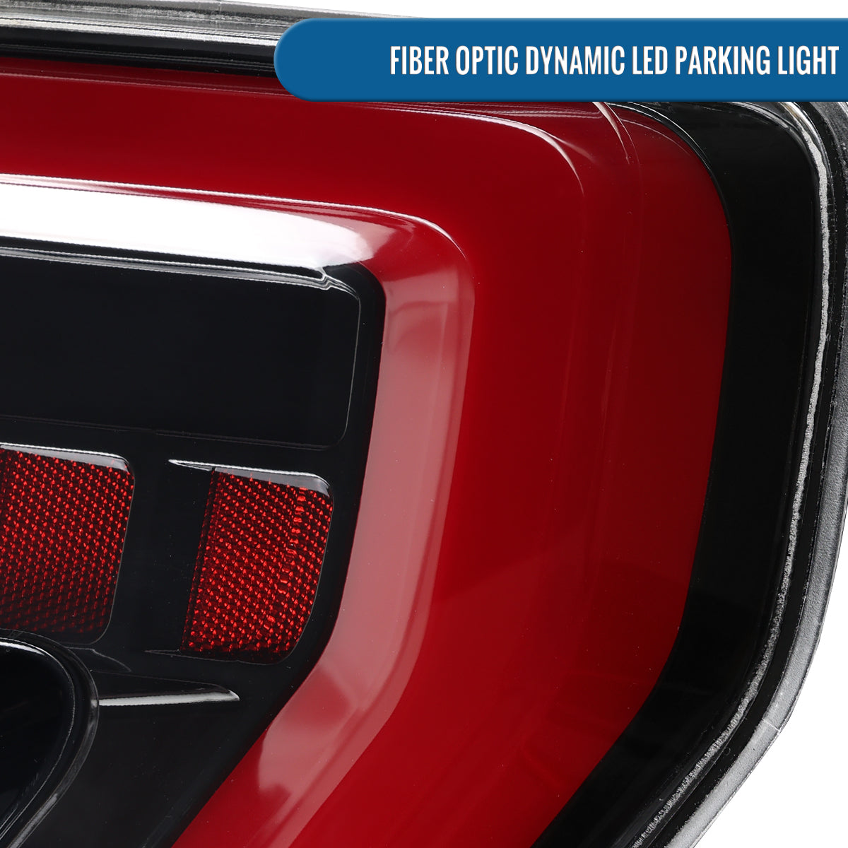 Ronnin - Fits 2021-2023 Ford F150 Full LED Tail Lights without Blind Spot Sequential Turn Signals + Animated Startup Effect Parking Assembly | Glossy Black