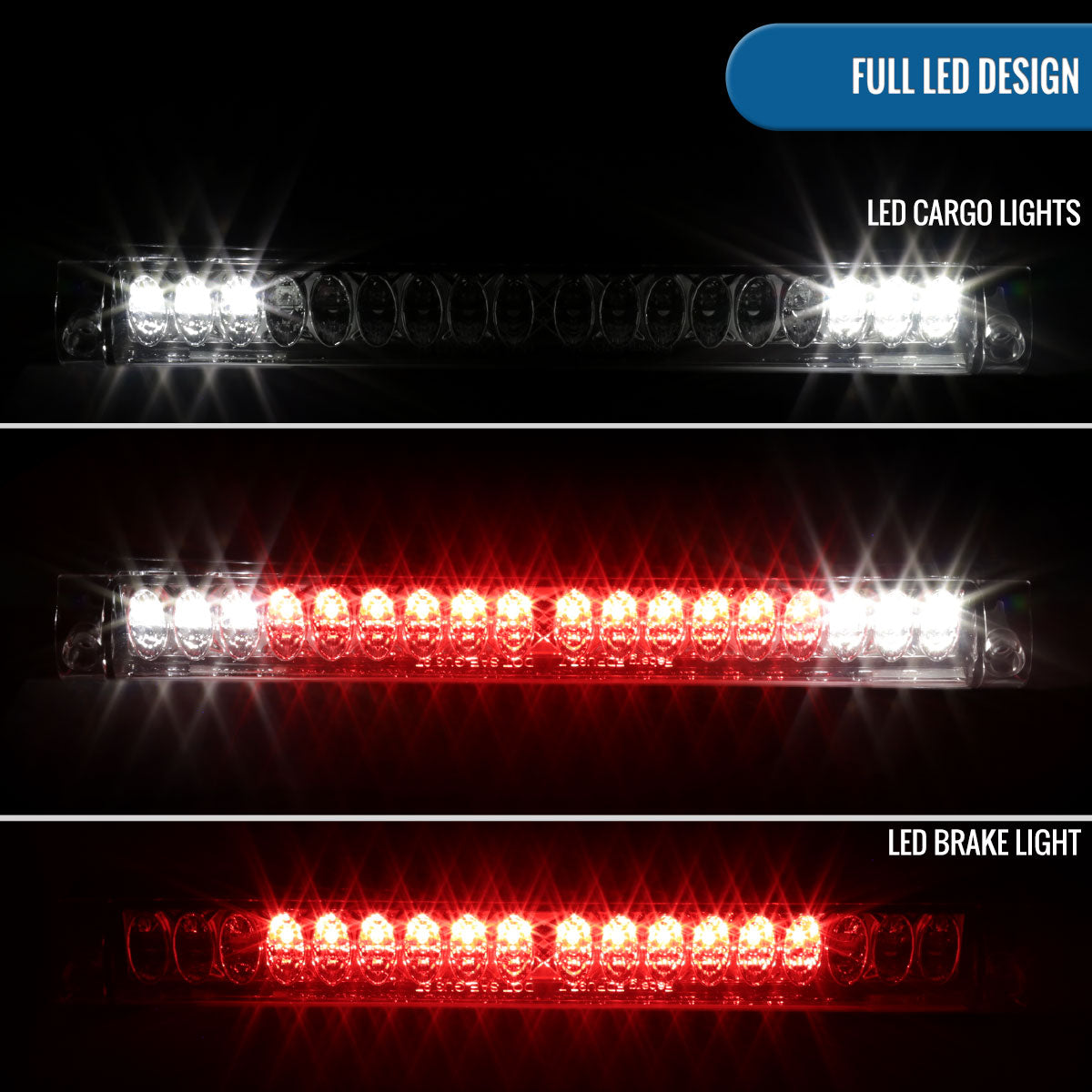 Ronnin - Fits 1997-2004 Ford F150 1998-1999 F250 2002 Lincoln Blackwood LED High Mount Stop Light Third 3rd Brake Lamp Piece | Smoke