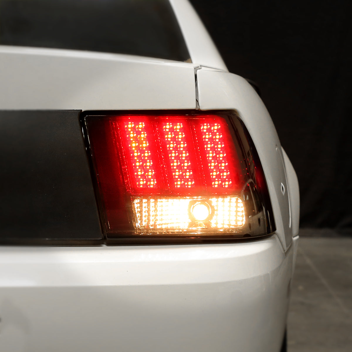 Ronnin - Fits 1999-2004 Ford Mustang Upgraded LED Sequential Turn Signals Tail Lights Assembly Pair | Smoke