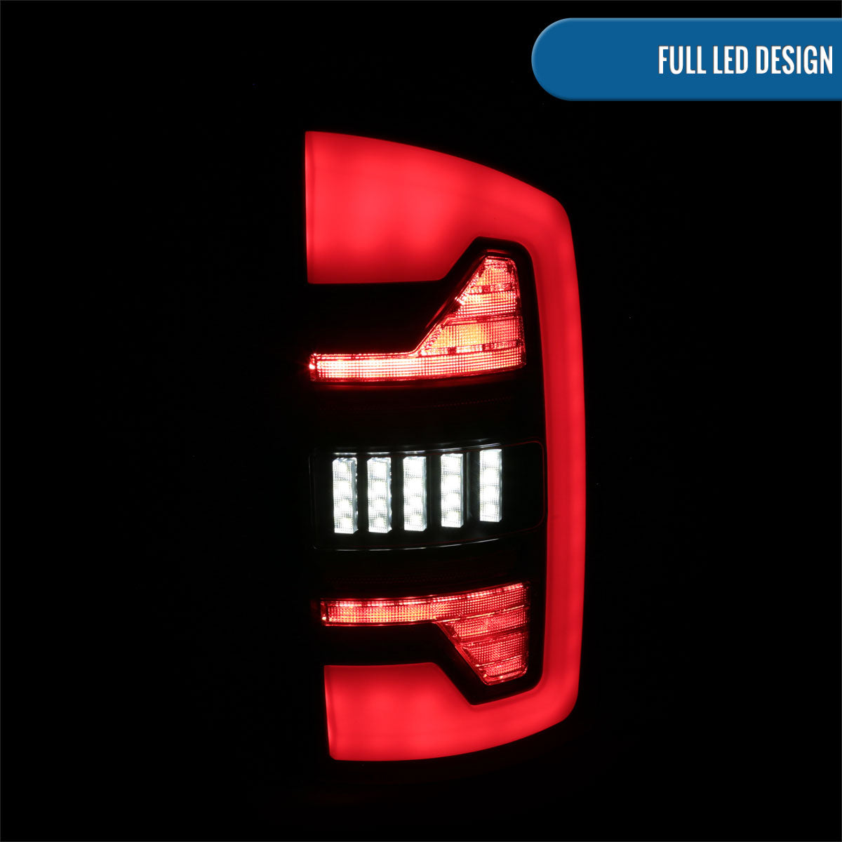 Ronnin - Fits 2002-2006 Dodge Ram 1500 2500 3500 Upgraded Full LED Tail Lights Assembly Pair | Black Smoke