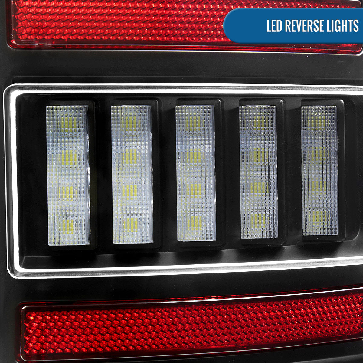 Ronnin - Fits 2007-2009 Dodge Ram 1500 2500 3500 Upgraded Full LED Integrated Brake Lamps and Turn Signal Tail Lights Assembly Replacement Pair | Black | White Tube