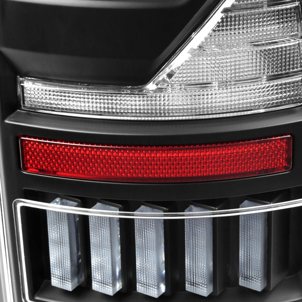 Ronnin - Fits 2007-2009 Dodge Ram 1500 2500 3500 Upgraded Full LED Integrated Brake Lamps and Turn Signal Tail Lights Assembly Replacement Pair | Black | White Tube