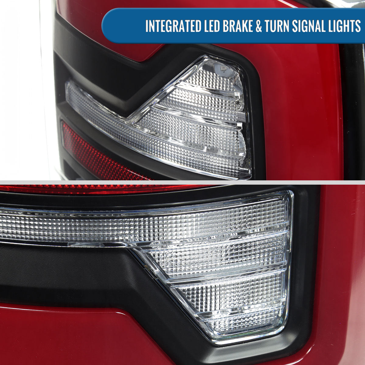 Ronnin - Fits 2007-2009 Dodge Ram 1500 2500 3500 Upgraded Full LED Integrated Brake Lamps and Turn Signal Tail Lights Assembly Replacement Pair | Black