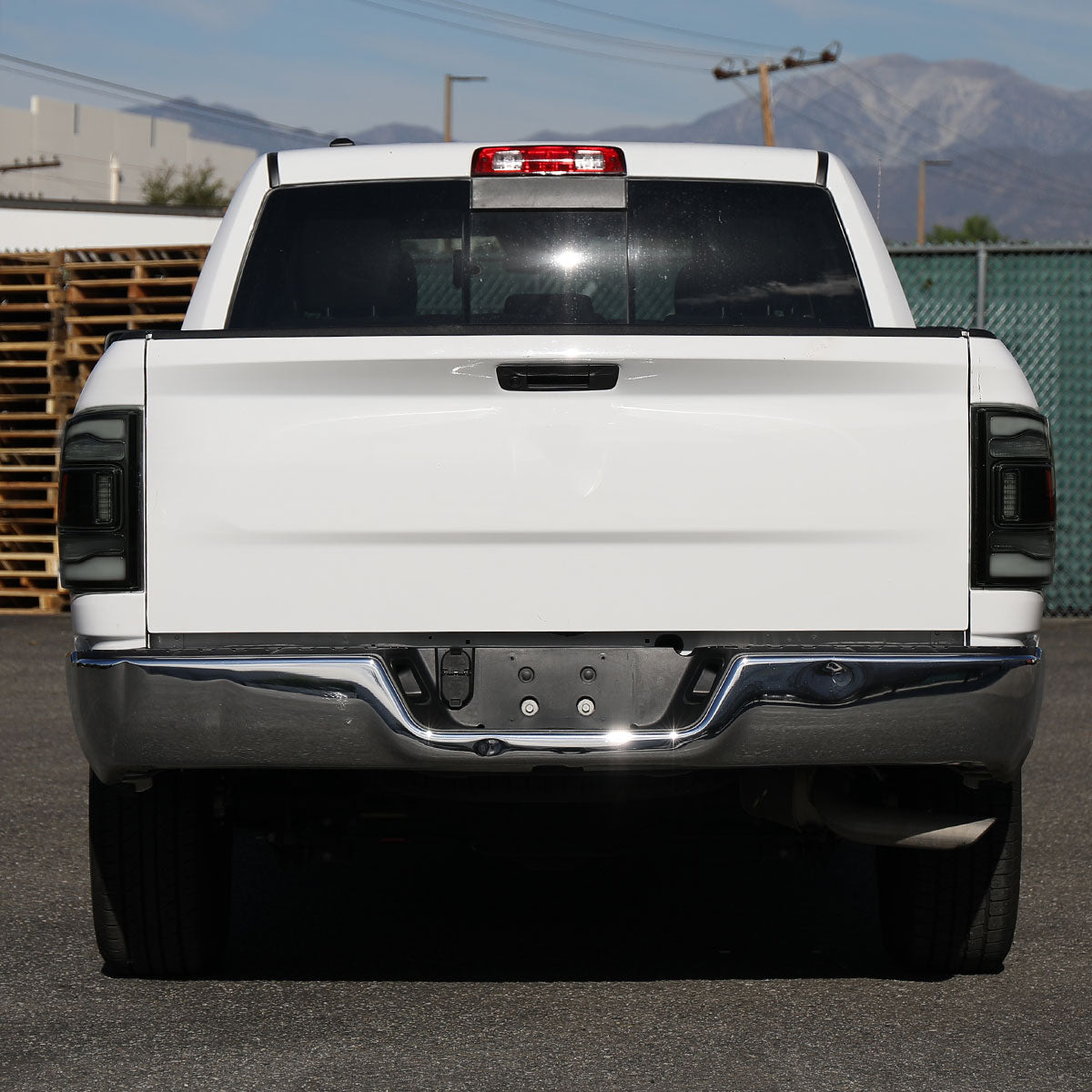 Ronnin - Fits 2009-2018 Ram 1500 2010-2018 Ram 2500 3500 2019-2022 1500 Classic Full LED Tail Lights Integrated LED Brake and Turn Signal Lamps Assembly Pair | Black Smoke | White Tube