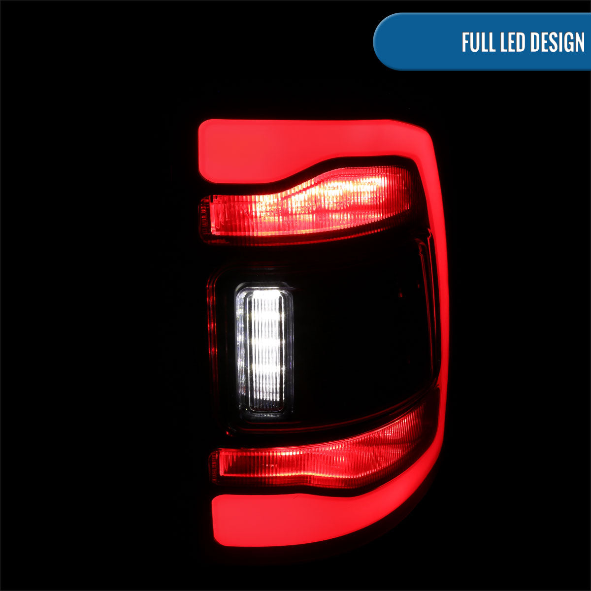 Ronnin - Fits 2009-2018 Ram 1500 2010-2018 Ram 2500 3500 2019-2022 1500 Classic Full LED Tail Lights Integrated LED Brake and Turn Signal Lamps Assembly Pair | Black Red