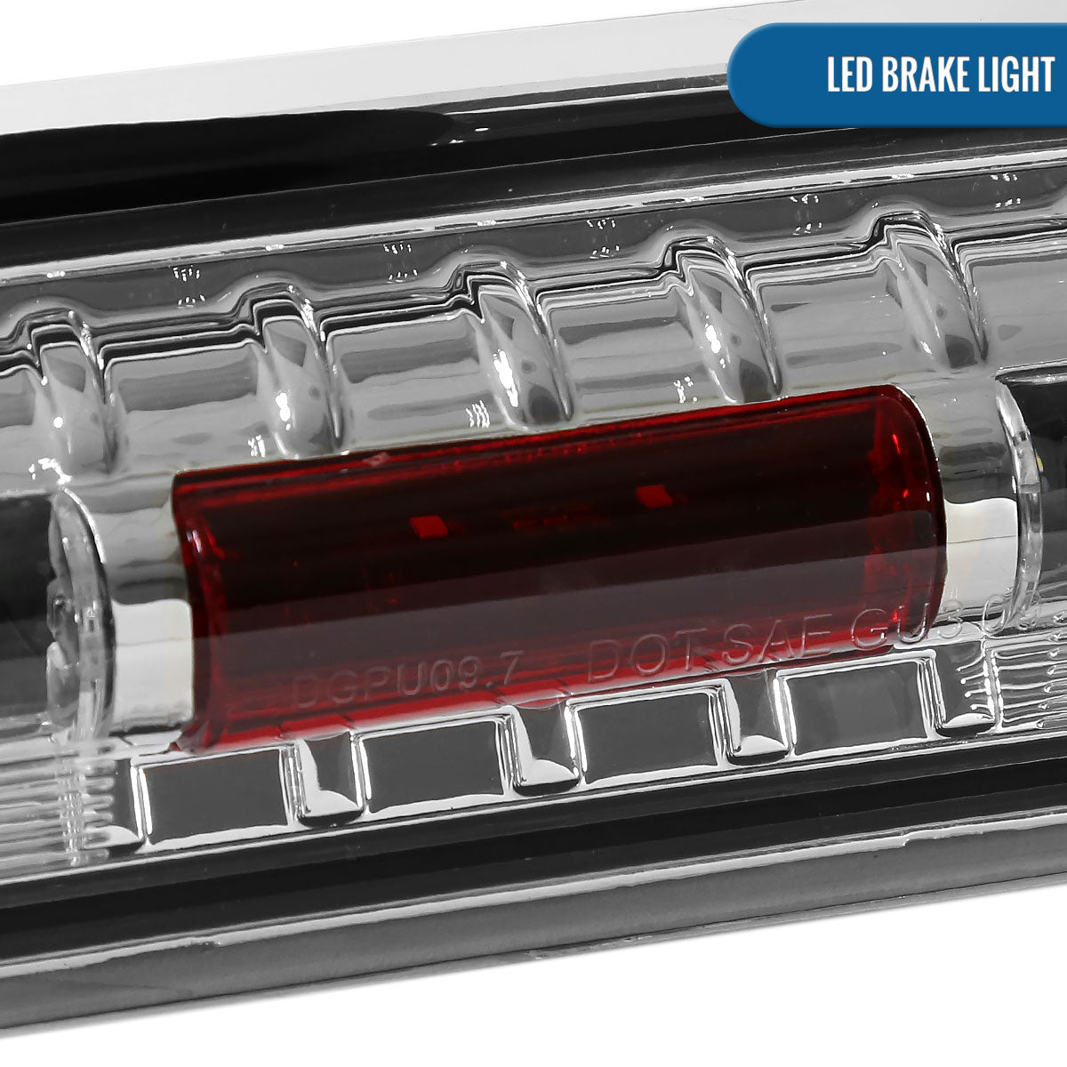 Ronnin - Fits 2009-2013 Dodge Ram 1500 2010-2013 Ram 2500 3500 LED High Mount Stop Light Third 3rd Brake Lamp Piece | Chrome
