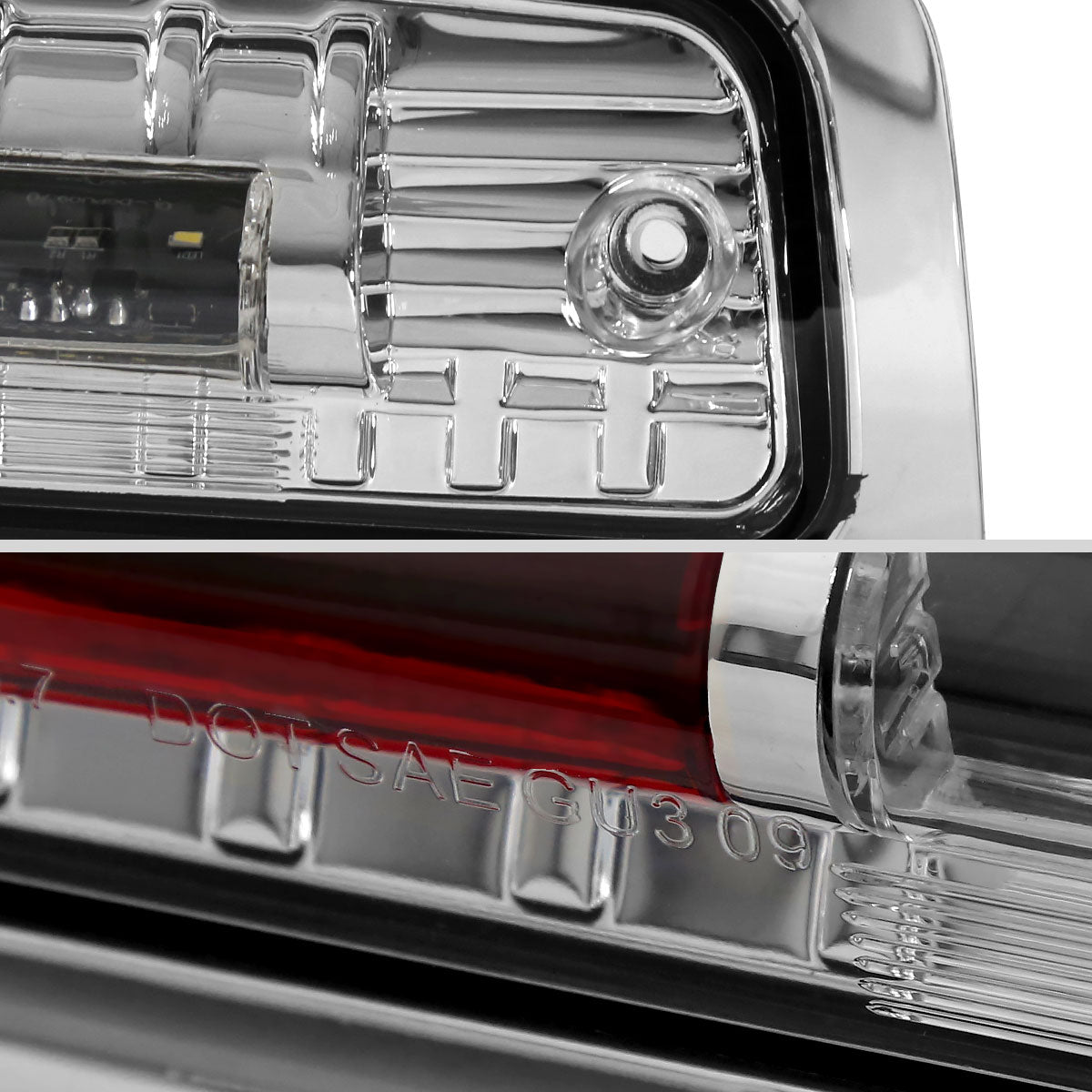 Ronnin - Fits 2009-2013 Dodge Ram 1500 2010-2013 Ram 2500 3500 LED High Mount Stop Light Third 3rd Brake Lamp Piece | Chrome