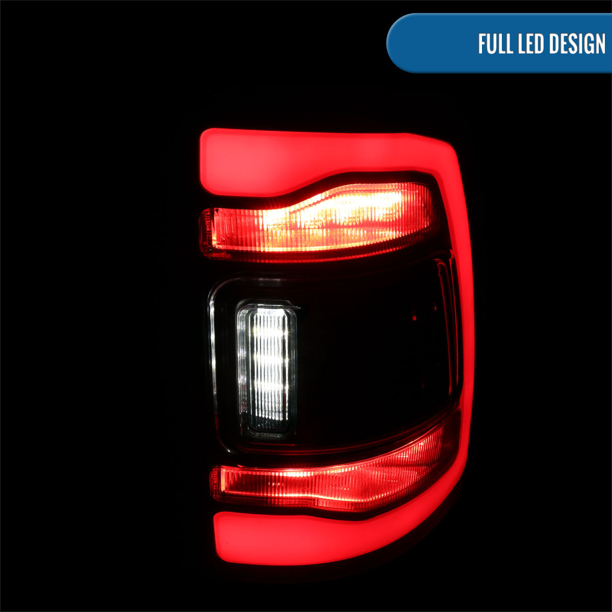 Ronnin - Fits 2009-2018 Ram 1500 2010-2018 Ram 2500 3500 2019-2022 1500 Classic Full LED Tail Lights Integrated LED Brake and Turn Signal Lamps Assembly Pair | Black Smoke