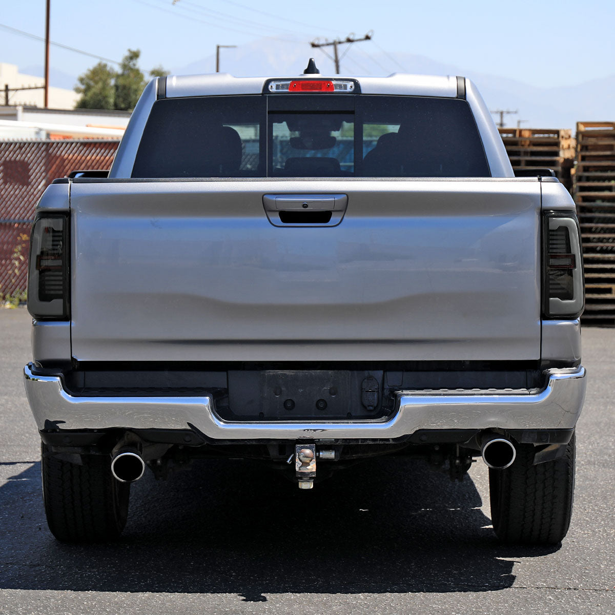 Ronnin - Fits 2019-2024 Ram 1500 Upgraded Full LED Tail Lights Integrated LED Brake and Sequential Turn Signal + Animated Startup Effect Assembly Pair | Black Smoke | White Tube