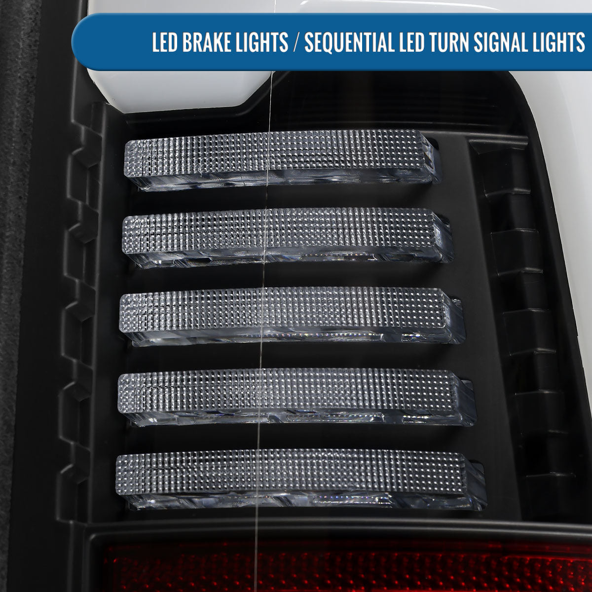 Ronnin - Fits 2019-2024 Ram 2500 3500 Halogen Model Replacement Full LED Tail Lights Sequential Turn Signal + Animated Startup Effect Assembly Pair | Black | White Tube