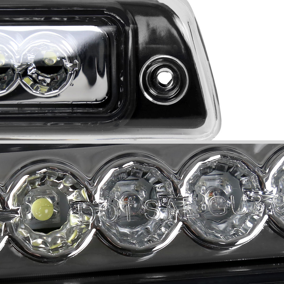 Ronnin - Fits 1994-2001 Dodge Ram 1500 1994-2002 Ram 2500 3500 LED High Mount Stop Light Third 3rd Brake Lamp Piece | Chrome