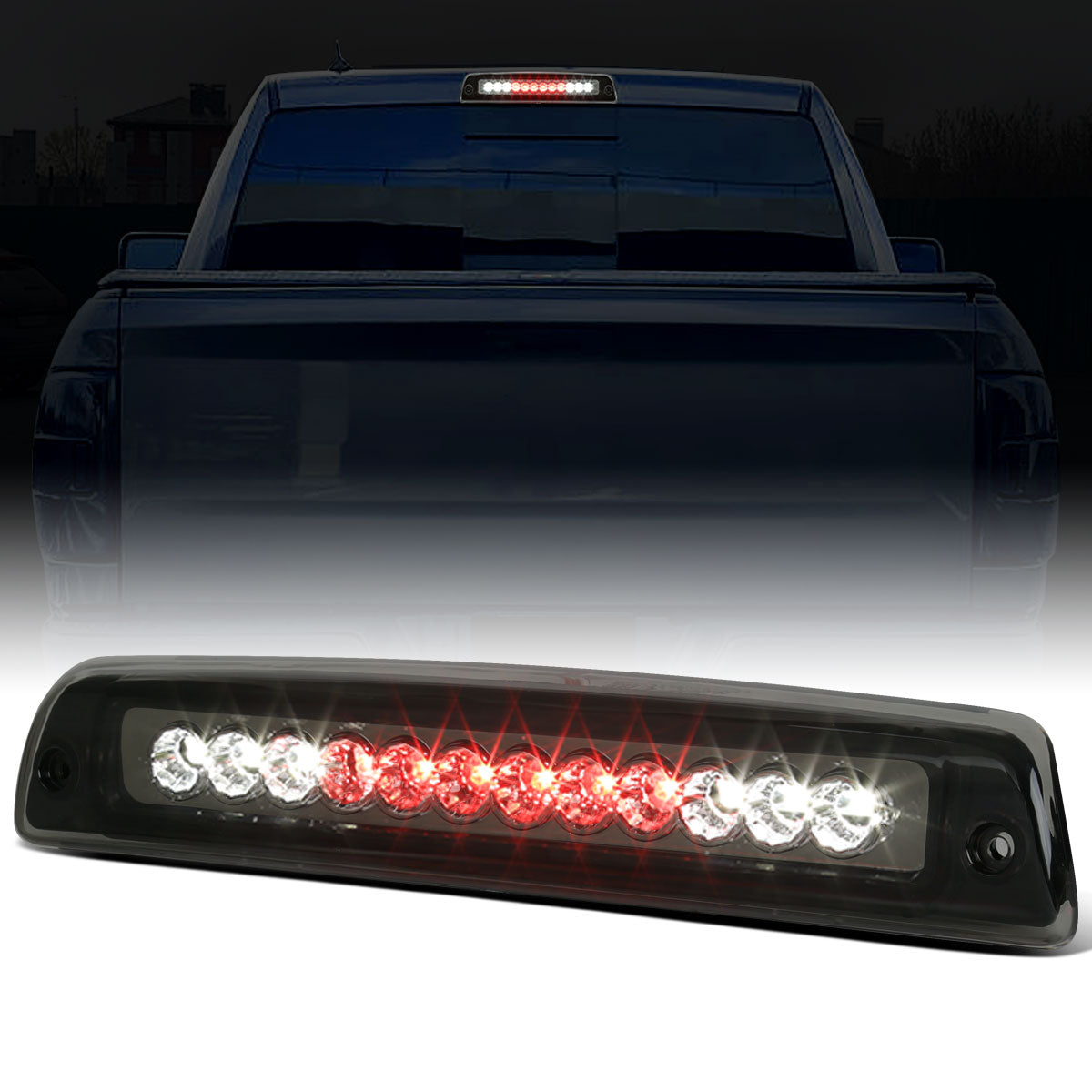 Ronnin - Fits 1994-2001 Dodge Ram 1500 1994-2002 Ram 2500 3500 LED High Mount Stop Light Third 3rd Brake Lamp Piece | Smoke